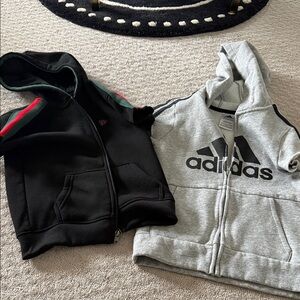 Bundle set of 2 Adidas Kids Black and Gray Hoodies